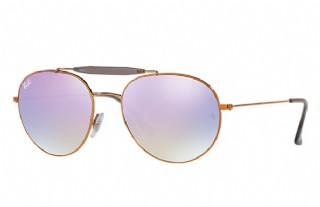 Ray-Ban Round Shape Metal Bronze Copper/ Lilac Gradient Flash